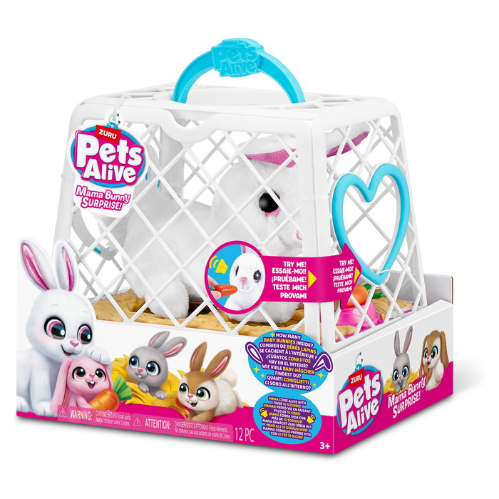 ZURU Pets Alive Mama Bunny y Baby Surprise - Juguete Conejo Interactivo Sonoro con Pilas Incluidas - Para Niños 3 Años ZURU Pets Alive Mama Bunny y Baby Surprise - Juguete Conejo Interactivo Sonoro con Pilas Incluidas - Para Niños 3 Años