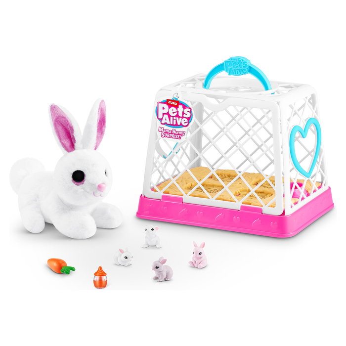 ZURU Pets Alive Mama Bunny y Baby Surprise - Juguete Conejo Interactivo Sonoro con Pilas Incluidas - Para Niños 3 Años ZURU Pets Alive Mama Bunny y Baby Surprise - Juguete Conejo Interactivo Sonoro con Pilas Incluidas - Para Niños 3 Años
