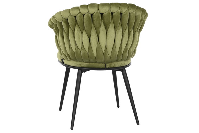 DKD Home Decor Silla Terciopelo Verde Negro Metal 66 x 84 x 60 cm