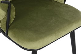 DKD Home Decor Silla Terciopelo Verde Negro Metal 66 x 84 x 60 cm