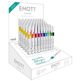Uni-Ball Rotuladores Emott de Escritura y Dibujo 10 Colores Surtidos Expositor 50 Ud