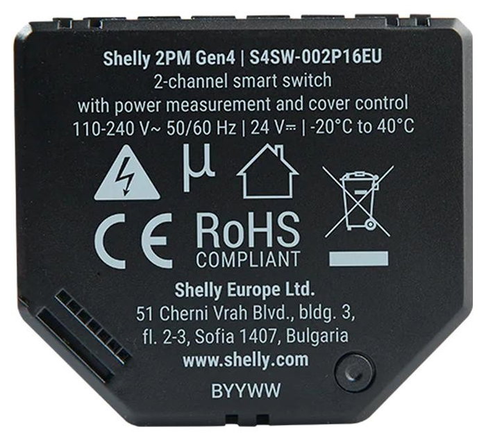 Shelly 2PM Gen4 Interruptor ZigBee gestión remota consumo estadísticas programación