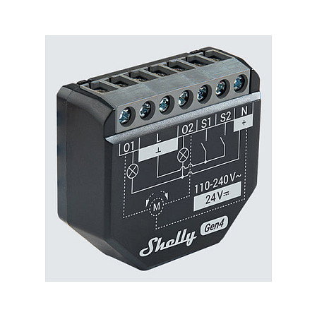 Shelly 2PM Gen4 Actuador para Persianas WLAN BT Zigbee Matter 2 Canales 16A max, Medición, Montaje Empotrado