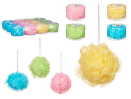 Berilo Pompon Baño PVC Box 4 Colores Surtidos 11x11x11 cm (Set de 24)