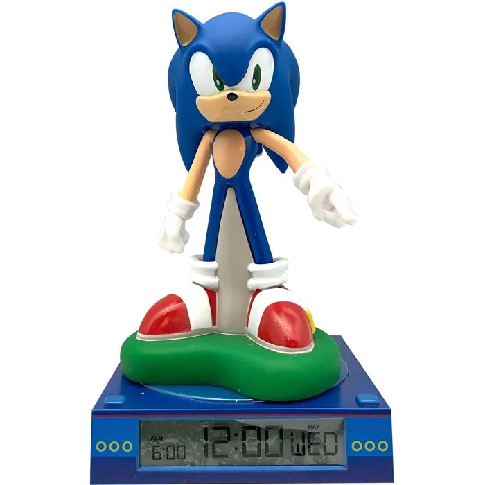 KIDS LICENSING Lámpara 3D con despertador Sonic the Hedgehog