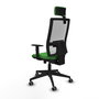 PIQUERAS Y CRESPO Silla de oficina Horna Verde/Blanco con mecanismo Sincro/Traslack