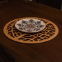 Hermia Salvamanteles de Madera Miel Juego de 4 Unidades Hecho a Mano para Mesa de Comedor Elegante y Resistente