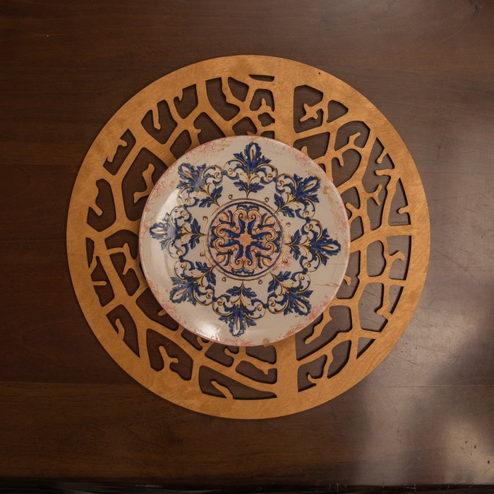 Hermia Salvamanteles de Madera Miel Juego de 4 Unidades Hecho a Mano para Mesa de Comedor Elegante y Resistente