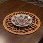 Hermia Salvamanteles de Madera Miel Juego de 4 Unidades Hecho a Mano para Mesa de Comedor Elegante y Resistente