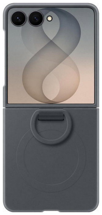 Samsung EF-EF776CBEGWW Funda de Silicona con Anilla Magnética para Galaxy Z Flip8, Negro