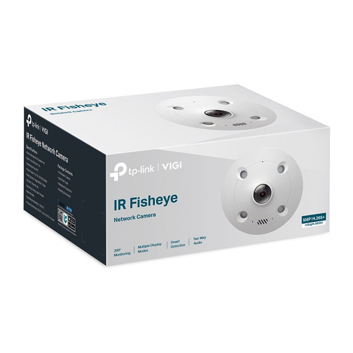 TP-Link S655I VIGI Cámara Ojo de Pez IP 5MP Visión Nocturna Audio Bidireccional Resistente a la Intemperie