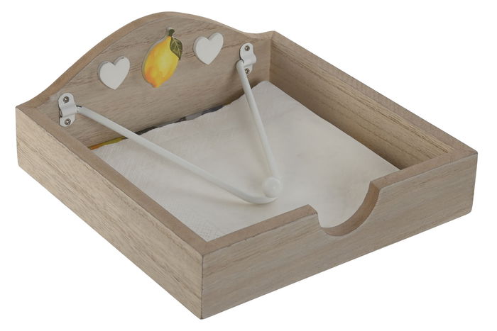 DKD Home Decor Servilletero Mediterraneo Naranja Amarillo MDF Metal 19 x 7.5 x 19 cm (4 Unidades)