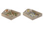 DKD Home Decor Servilletero MDF y Metal 19x19x7,5 cm Surtido de 2