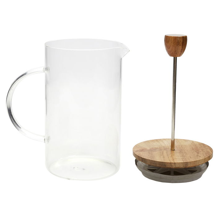 Cook Concept Cafetera Émbolo 850 Ml Vidrio Borosilicatado Tapa Madera Acacia Resistente