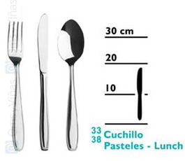 CRUZ DE MALTA Lucia Cuchillo Pastel con Grabado Inoxidable, 180 mm, para Cubiertía (Set de 12)