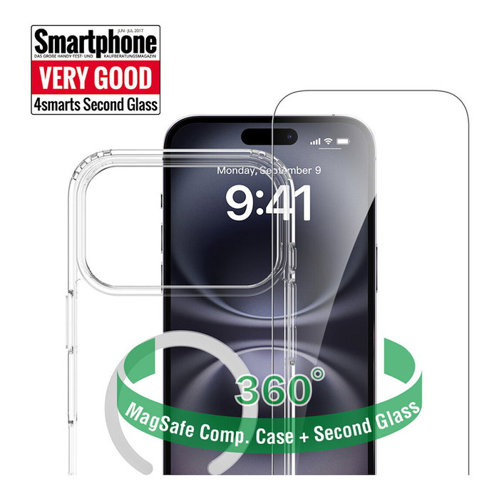 4smarts 360 Premium Protection Set para iPhone 17 Pro Max con Protector de Pantalla y Bumper Transparente