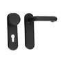 Cisa 1.07070.28.0 Juego Placas Pomo + Manilla Cortafuego Negro Diámetro 72 mm