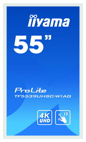 Iiyama TF5539UHSC-W1AG Monitor Pantalla Táctil 55" 4K UHD Blanco Multi-touch