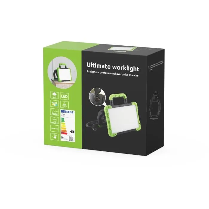 GAO Foco LED Obra 30W 3000 Lúmenes IP54 con Cable de 3m