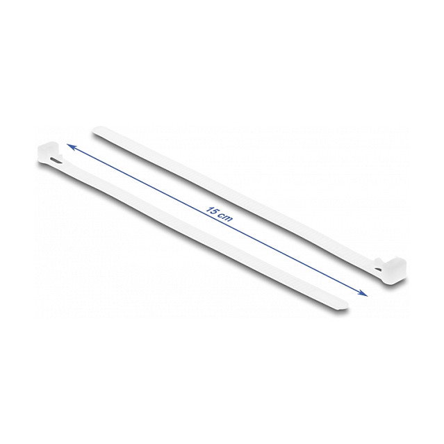DeLOCK Bridas para cables reutilizables 150 x 7,2 mm, 100 piezas, blanco DeLOCK Bridas para cables reutilizables 150 x 7,2 mm, 100 piezas, blanco