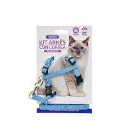 Nayeco Arnés y Correa para Gato Basic Azul Ajustable