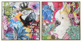 DKD Home Decor Cuadro Lienzo Pájaro Moderno Pack de 2