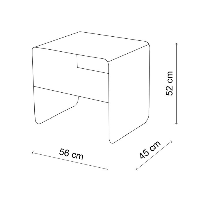 Hanah Home SHB-013-B Mesa Lateral de Metal Taupe 45 x 56 x 52 cm
