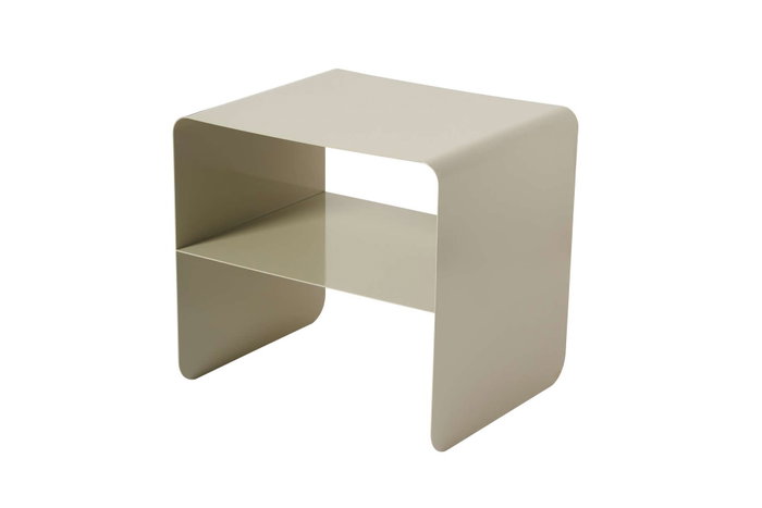 Hanah Home SHB-013-B Mesa Lateral de Metal Taupe 45 x 56 x 52 cm