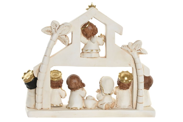 DKD Home Decor Nacimiento Navidad Tradicional Blanco Dorado Resina 5.6 x 18 x 22 cm (2 Unidades) DKD Home Decor Nacimiento Navidad Tradicional Blanco Dorado Resina 5.6 x 18 x 22 cm (2 Unidades)
