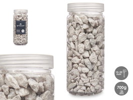 Giftdecor Bote de Piedras Decorativas Metálicas 700 g, Color Gris, Tamaño 10-20 mm (Set de 12)