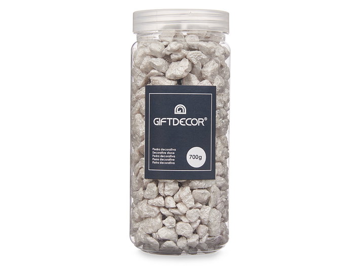 GIFTDECOR Bote Piedra 10-20 mm Metalizada Gris 700g
