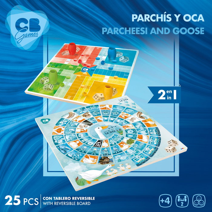 CB Games Juego de parchís y oca de madera