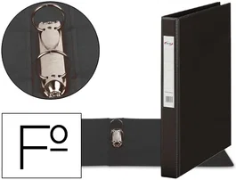 Pardo Carpeta 2 anillas 40 mm folio negro plastico 285 x 335 mm