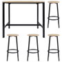 Home Deco Factory Juego de Mesa con 4 Taburetes Loka