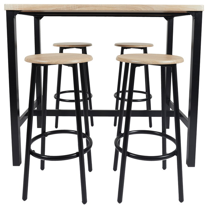 Home Deco Factory Juego de Mesa con 4 Taburetes Loka Home Deco Factory Juego de Mesa con 4 Taburetes Loka