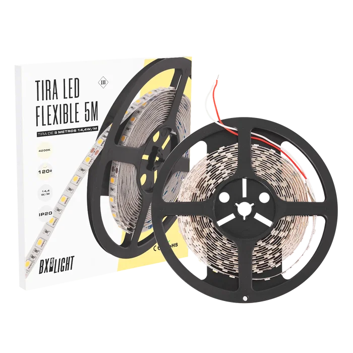 BX3 Light Tira LED SMD5050 300 LED, 14.4W/M, 24VDC, IP20, Blanco Frío 5 Metros (BX3-R5031072W2-CW) BX3 Light Tira LED SMD5050 300 LED, 14.4W/M, 24VDC, IP20, Blanco Frío 5 Metros (BX3-R5031072W2-CW)
