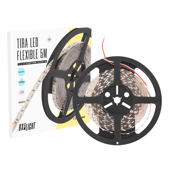 BX3 Light Tira LED SMD5050 300 LED, 14.4W/M, 24VDC, IP20, Blanco Frío 5 Metros (BX3-R5031072W2-CW) BX3 Light Tira LED SMD5050 300 LED, 14.4W/M, 24VDC, IP20, Blanco Frío 5 Metros (BX3-R5031072W2-CW)