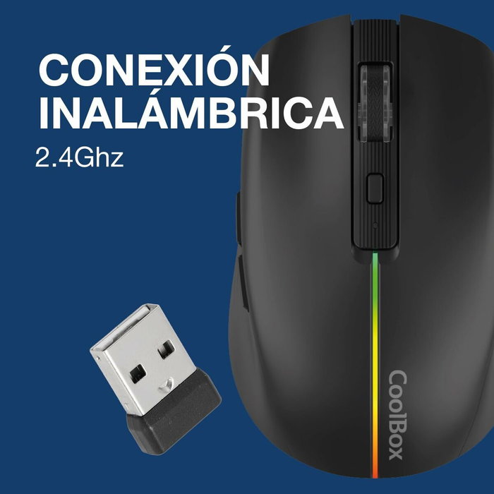 Coolbox Ratón Gaming W01 1600 DPI Inalámbrico Negro Coolbox Ratón Gaming W01 1600 DPI Inalámbrico Negro