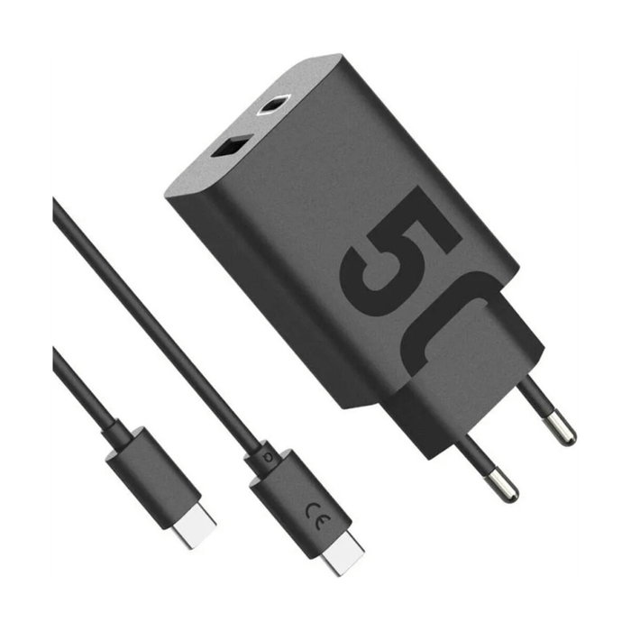 Motorola Cargador TurboPower 50W con Cable USB-C y Salidas Duales USB-C + USB-A, Negro