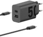 Motorola Cargador TurboPower 50W con Cable USB-C y Salidas Duales USB-C + USB-A, Negro