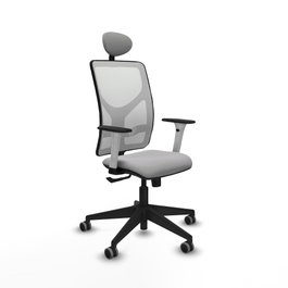 PIQUERAS Y CRESPO Silla de oficina Motilla con mecanismo Sincro Gris claro y Blanco