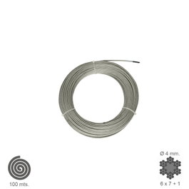 WOLFPACK LINEA PROFESIONAL Cable Galvanizado 4 mm (Rollo 100 Metros) de Acero