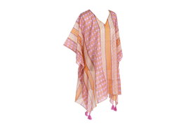 DKD Home Decor Kaftan Mediterraneo Fucsia Naranja 180 x 90 cm (4 Unidades)