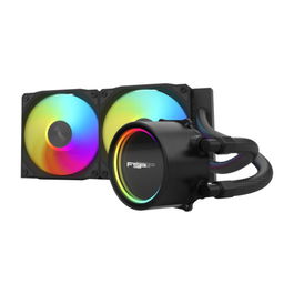 FSP AE24-B - Refrigeración Líquida All-in-One 240mm con Ventiladores RGB Negro, Compatible con Intel LGA 1851/1700/1200 y AMD AM4/AM5, 2 Ventiladores 120mm