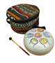 DKD Home Decor Set de 3 Tambores Melódicos de Acero Chakras