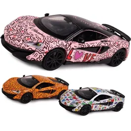 Turbo Challenge 029090 McLaren 600LT Keith Haring - Coche de juguete con sonidos y luces, escala 1:32, para mayores de 4 años