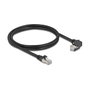 DeLOCK 80921 Cable de red Cat6 S/FTP con conector RJ45 angular de 90° de 1 m