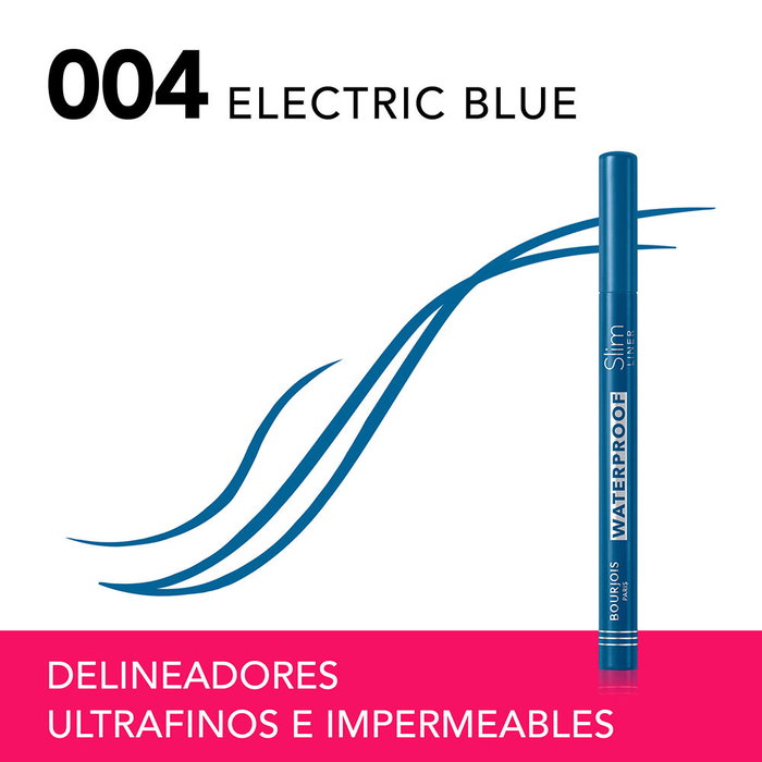 Bourjois Liner Feutre Slim Waterproof Delineador de Ojos Acabado Mate #004-Blue Electric 1 u