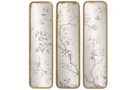 DKD Home Decor Set de 3 Espejos Dorados de Metal y Cristal