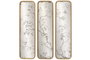 DKD Home Decor Set de 3 Espejos Dorados de Metal y Cristal